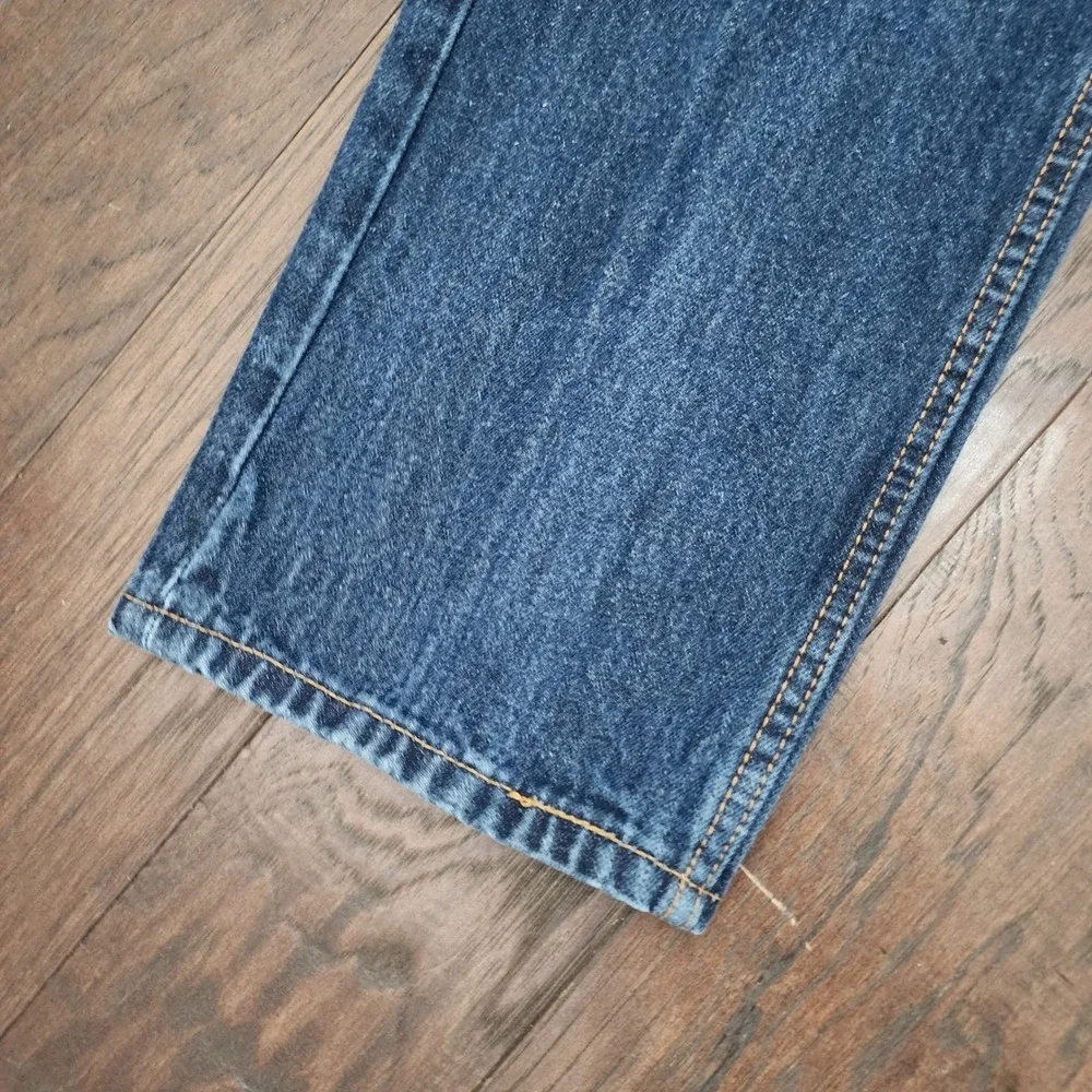 Levis 505 Regular Fit Jeans Mens 35x32 Dark Wash Indigo Straight Leg 00505-0216